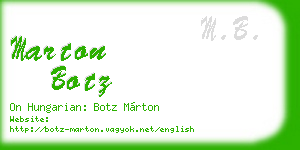 marton botz business card
