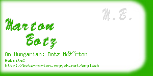 marton botz business card